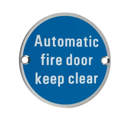 Automatic Fire Door Keep Clear 76mm Circular Sign SSS