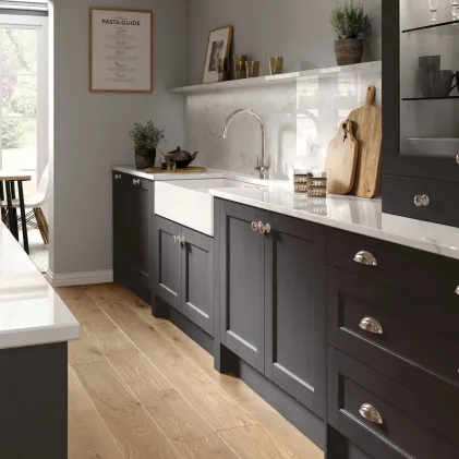 Bastille 5 Piece Legno Graphite Beaded Kitchen Door