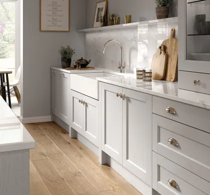 Bastille 5 Piece Legno White Grey Beaded Kitchen Door
