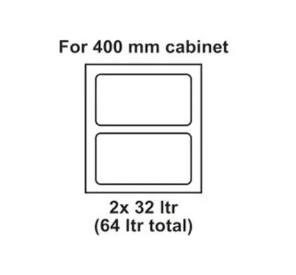 400mm Pull Out Waste Bins, Utensio Pro Maxi. 2 Bins