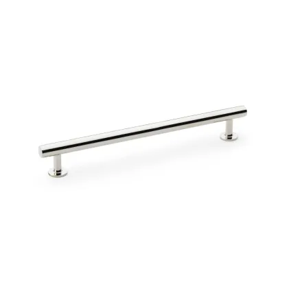 192mm Alexander and Wilks Round T-Bar Cupboard Pull Handle - Polished Nickel