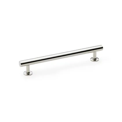 160mm Alexander and Wilks Round T-Bar Cupboard Pull Handle - Polished Nickel