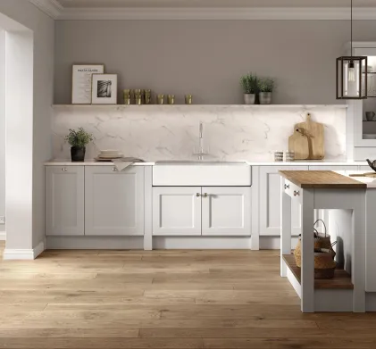 Bastille 5 Piece Legno White Grey Beaded Kitchen Door
