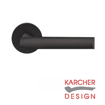 Paris Lever on Rose Door Handles - Karcher Cosmos Black