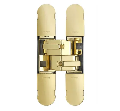 3D Concealed Hinge for internal doors - Brass Plated