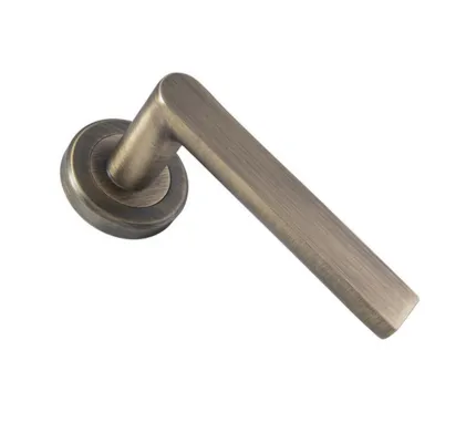 Serozzetta Edge Lever on Round Rose - Antique Brass