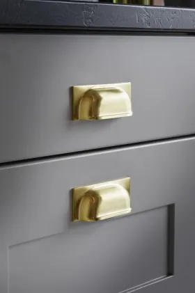 96mm Alexander and Wilks Quantock Cup Handle - Satin Brass PVD