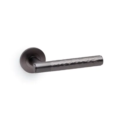 Alexander and Wilks Spitfire Hammered Lever on Round Rose - Dark Bronze