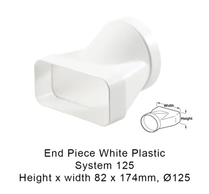 System 5 - End Piece, White Plastic, System