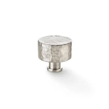 35mm Alexander and Wilks Leila Hammered Cupboard Knob - Satin Nickel