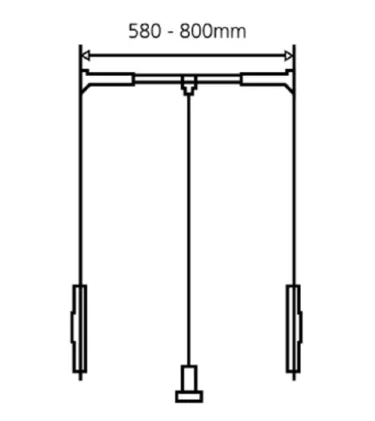 580-800mm - Adjustable Wardrobe Rail - 12kg Max
