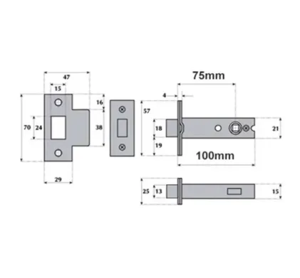 102m Heavy Duty Tubular Deadbolt - Satin Brass