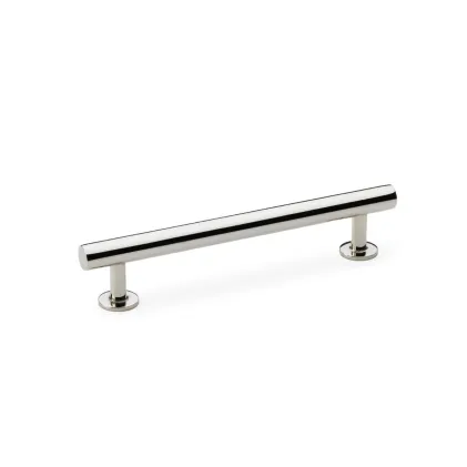 128mm Alexander and Wilks Round T-Bar Cupboard Pull Handle - Polished Nickel