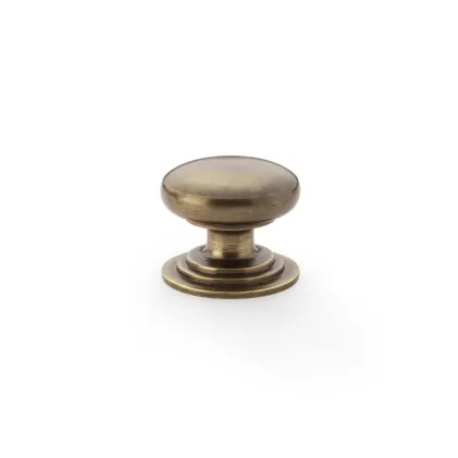 32mm Alexander and Wilks Waltz Cupboard Knob - Antique Brass
