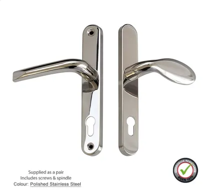 Mila Lever/Pad Polished Stainless Steel Handles 92/92mm PZ
