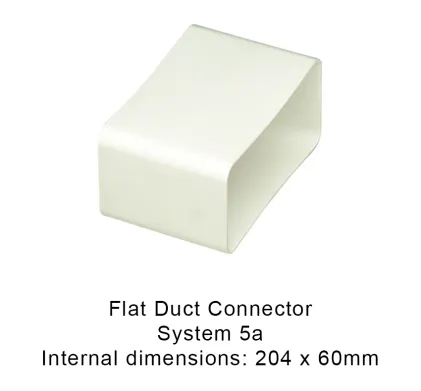 System 5a - Flat Duct White 204 x 60mm