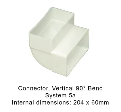 System 5a - Vertical Connector 90 &deg; Bend - 204 x 60mm