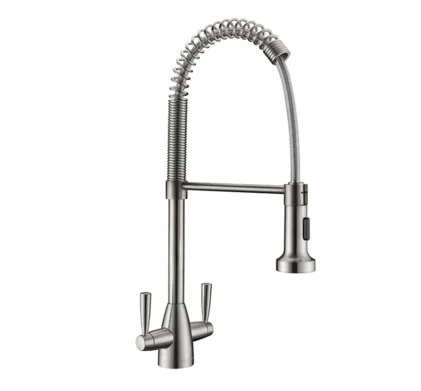Brushed Nickel Clearwater Tutti Pro Twin Lever Mixer Tap