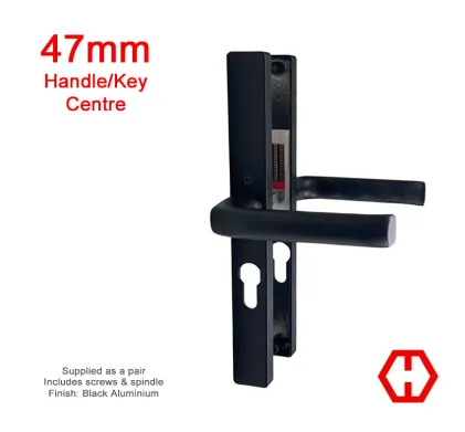 Hoppe London Handles 47mm Centres - Black Aluminium
