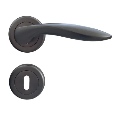 PIETA Lever on rose Door Handles Matt Black Nickel