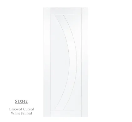 Grooved Curved White Primed Flush Door - 42mm