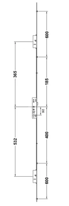 Lockmaster Door Lock - 2 Hook, 4 Roller - 897mm Hook Centres
