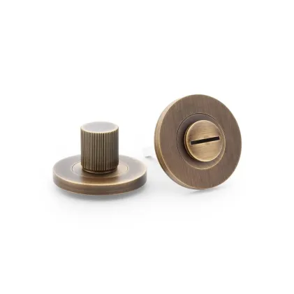 Alexander and Wilks Reeded Thumbturn and Release - Antique Brass