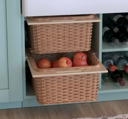 500mm Wicker Basket Inc Beech Runners & Handle