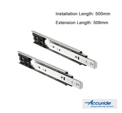 500mm Accuride Touch Release Ball Bearing Runners 3832TR