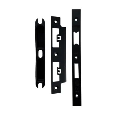 Faceplate & Receiver to suit Vier Zin Lock - Powder Coated Black Finish