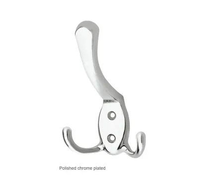 Triple Hat & Coat Hook - Polished Chrome