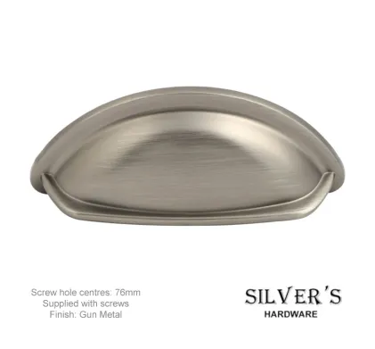Oxford Cabinet Drawer Pull Gun Metal 76mm C/C