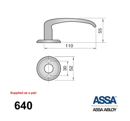 ASSA 640 Lever Handles *SOLD AS A PAIR*