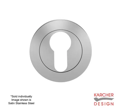 Euro escutcheon to suit Karcher Lever on Rose Satin Stainless Steel