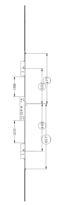 Lockmaster Door Lock - 2 Hook, 2 Roller - 780mm Hook Centres