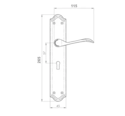 Cambridge Lever on Long Backplate Door Handles Antique Brass
