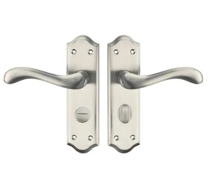 Valletta Lever on plate Door Handles Satin Nickel - WC