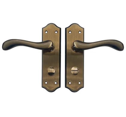 Valletta Lever on plate Door Handles Mahogany - WC