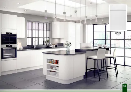 White Matt Laquered Handless Door