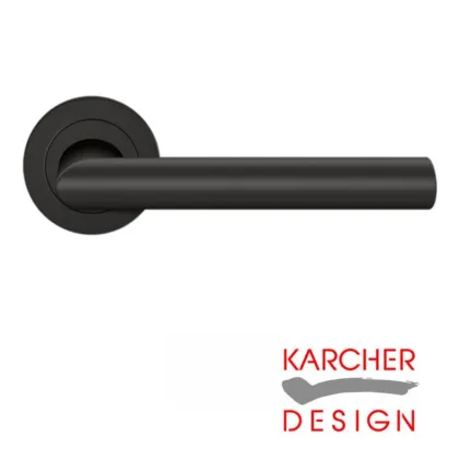 Verona Lever on Rose Door Handles - Karcher Cosmos Black