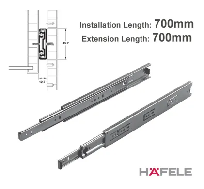 700mm Hafele Full Extension Ball Bearing Runners
