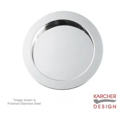 Karcher Round Flush-Pull Handle 63mm - Satin Polished Steel