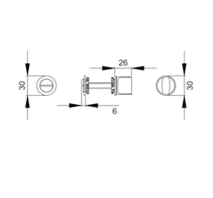 Round Bathroom Turn & Release to suit Karcher Mini Rose Handles - Polaris White