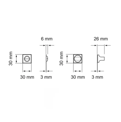 Square Bathroom Turn & Release to suit Karcher Mini Rose Handles - Cosmos Black