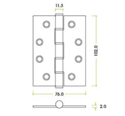 Grade 7 Washered Hinge Stainless Steel (4x3")