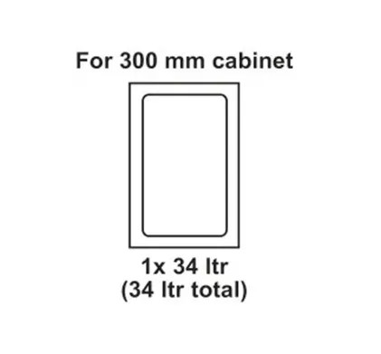 300mm Pull Out Waste Bin, Utensio Pro Maxi. 1 Bin