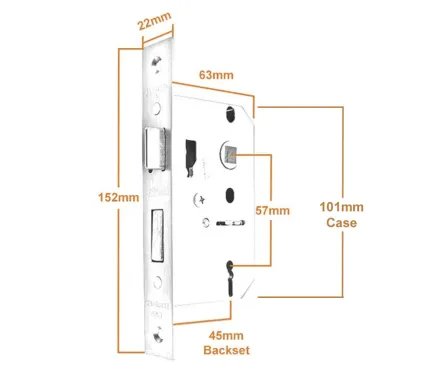 Basta 63mm (2 &frac12;") Satin Nickel Sashlock