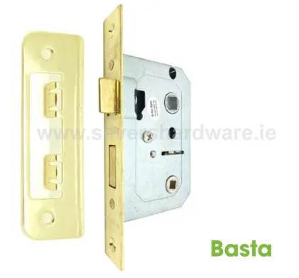 Basta Bathroom Lock 63mm (2 &frac12;") Polished Brass