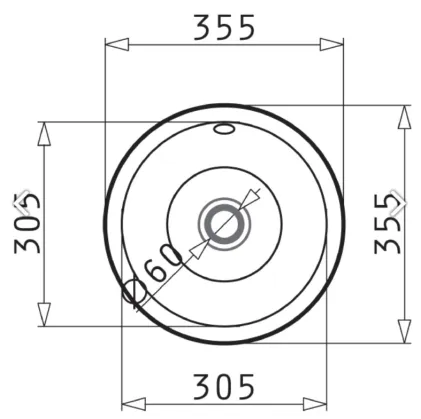 Pyramis Preparation Round Royal Mini Sink - 355mm