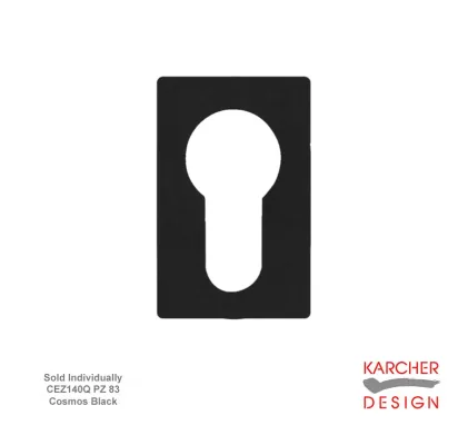 Square Euro Escutcheon to suit Karcher Mini Rose Handles - Cosmos Black